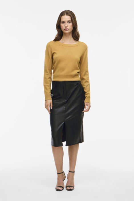 Vila vidagmar hw midi coated skirt - noo